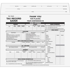 Tax Record Saver Envelope, 50 Count 9 x 12"