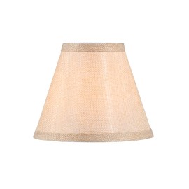 Aspen Creative 51020-5, Hardback Empire Transitional Clip-On Chandelier Shade, Gold Linen Texture Fabric, 3" Top x 6" Bottom x 5" Slant, Set of 5
