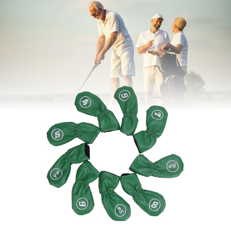 9pcs Golf Club Cover PU Leather Stylish Portable Golf Head