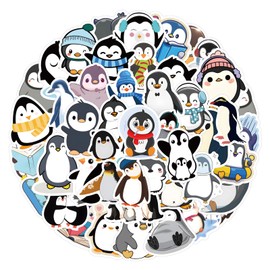 Kechup Cute Penguin Stickers for Kids Teens 60PCS Kawaii Animal Stickers for Water Bottles Laptop Luggage Scrapbook, Vinyl Waterproof Cartoon Stickers for Kids