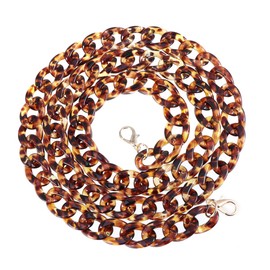 EXCEART DIY Flat Bag Chain Strap Handbag Chains Replacement Acrylic Purse Shoulder Crossbody Chains Replacement Straps with Metal Buckles Leopard Grain Coffee