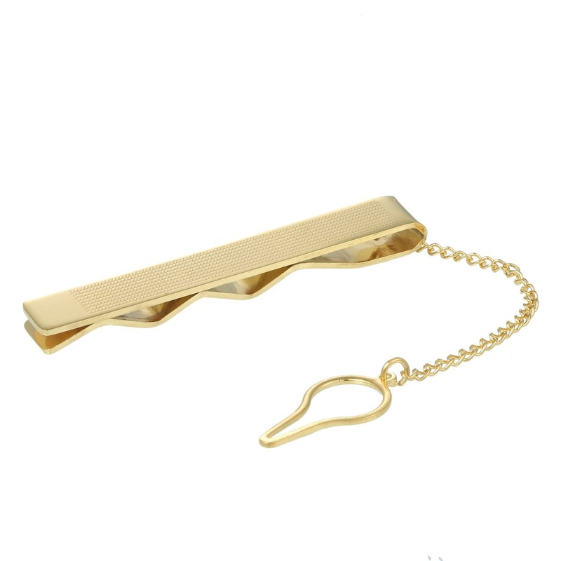 DonDon Men's Tie Clip Tie Pin Stainless Steel Gold patterned