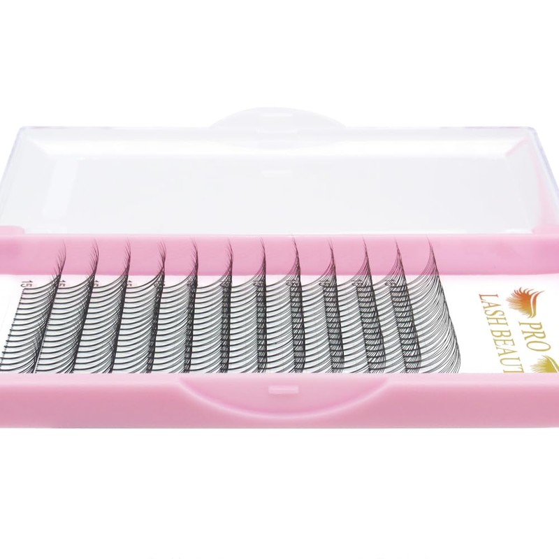Ready-To-Use Fan Eyelash Extensions, Short Stem Volume Eyelashes, 0.10 D
