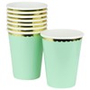 FiveSeasonStuff Paper Cups Eco-friendly Biodegradable Compostable (Mint Green | Gold)