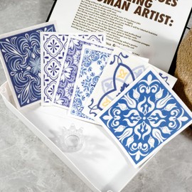 YXYFDC 6 PCS Swedish dishcloths for Kitchen, Reusable Paper Towels Washing Dishes Absorbent Fast Drying No Odor for Cleaning Home Kitchen（Life Art Patterns） (Blue Art)