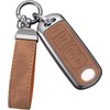 YO&YOYE Mazda Key Fob Cover with Keychain Leather Case Protector for Mazda 3 6 8 Miata MX-5 CX-5 CX-9 (Model 2, Brown)