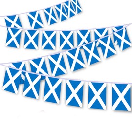 MacLand 30 PCS Scotland Flag String,32 FT Scottish Bunting,Scotch Decoration Banner for Outdoor Indoor Patio Yard Decor
