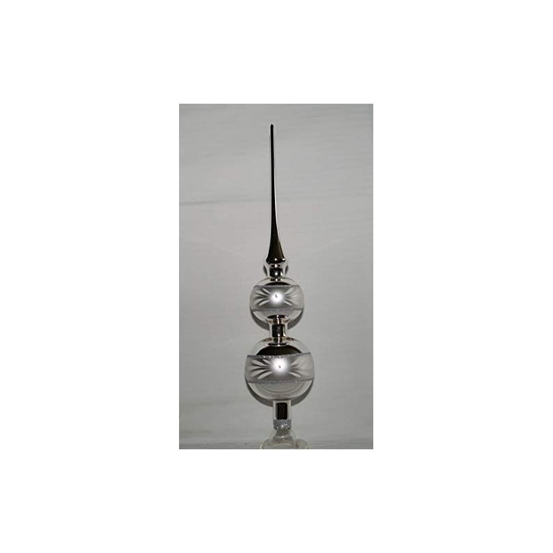 Jingle Bells Lauscha Wanda Christmas Tree Topper Silver with Decoration