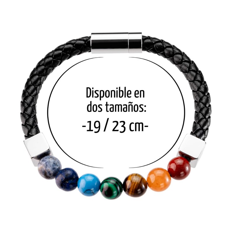 Omky Pulsera de 7 Chakras Hombre Mujer | Acero inoxidable
