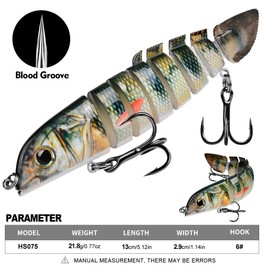 Bass Fishing Lures - Crankbaits Swimbaits Lure Artificial Bait - Multi Jointed Lifelike Hard Baits Snakehead Bowfin Fish Shape Fish Tackle Kits Fishing Lure 3pcs/Set(075)