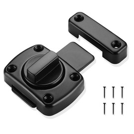 GZGXKJ 1 Piece Black Zinc Alloy Bathroom Latch Turning Bolt Door Lock Can Be Used On Various Doors