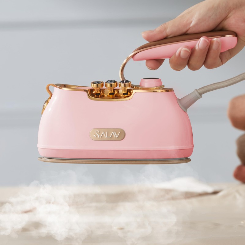 SALAV IS-900 2-in-1 Retro Handheld Garment Steamer and Iron, Ceramic
