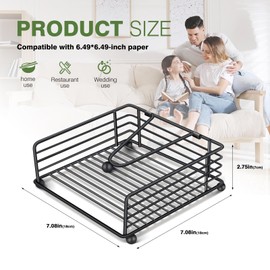 2 Pack Napkin Holder for Table, Matte Black Paper Cocktail Napkin Holder, Napkin Dispenser Suitable for Kitchen, Dinner Table, Cocktail Bar, Tablecloth Decor (7'' x 7''x 2.75'')