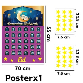 Funnlot Ramadan Calendar, Ramadan Calendar, Children's Decoration for Eid Mubarak Decoration, DIY Ramadan Decoration, 30 Days Countdown Ramadan Gifts for Children