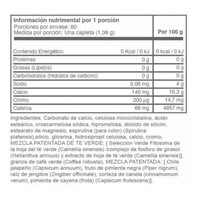 Thermofight X. Té Verde. Slim. 60 Capletas. It Works Sabor