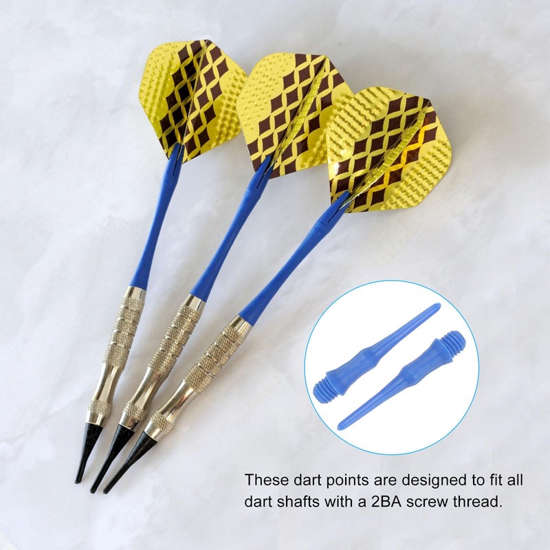 PATIKIL 60pcs Plastic Dart Tips 2BA Threads Soft Dart Tips
