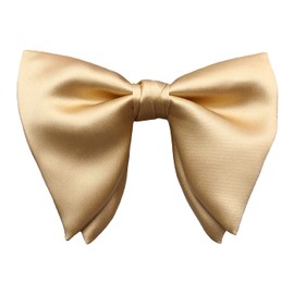 Lovacely Mens Oversized Satin Silk Bow Tie Solid Color Formal Tuxedo Big Bowtie YW-007 Champagne