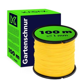 KADAX Maurerschnur 100m x 1mm, Reißfeste Bauschnur aus Polyamid, Pflasterschnur, Richtschnur auf Spule, Lotschnur, Schnur für Pflasterarbeiten (Gelb)