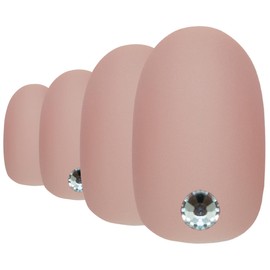 False Nails by Bling Art Beige Matte Oval Medium Fake Acrylic Tips Glue