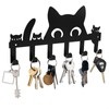 mongtsamz Schlüsselablage Katze mit 6 Haken, Schlüsselhaken Selbstklebend, Tiere Schlüsselbrett