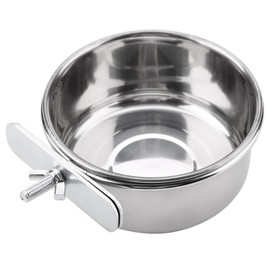 HEEPDD Comederos para Loros, Tazas Alimentación Acero Inoxidable para Loros Platos Comida para Pájaros con Soporte Abrazadera para Cacatúa Conure Budgies Periquito Chinchilla (S 3,94 x 1,97in)