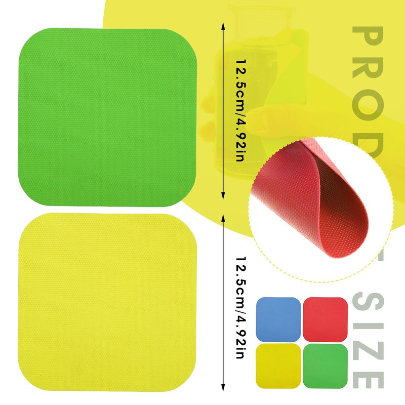 4Pcs Rubber Jar Gripper Pads, Bottle Lid Tops Openers Jar