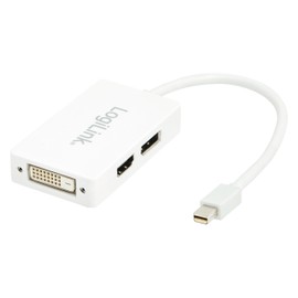 LogiLink Mini DisplayPort to HDMI/DVI/DisplayPort with 3 in 1 Adaptor