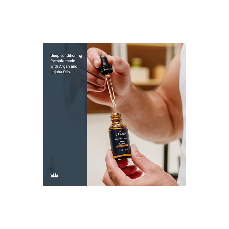 Cremo Beard Oil for Men, Palo Santo, 1 Fl Oz