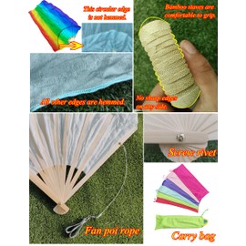 Winged Sirenny Pairs 150 cm (59") Adjustable Spinning Belly Dance Silk Fan Veil Pois with Strings (Illumination)