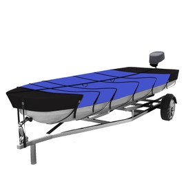 Jon Boat Covers 16-18ft Heavy Duty Waterproof 420D Marine Grade UV Resistant, Fits 16ft Long and Beam Width up to 75 inches, Blue (16-18FT)