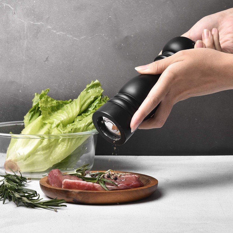 BILL.F Salt and Pepper Grinder Wooden Pepper Mill Grinder Salt