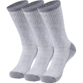 lulupila Viscose Bamboo Socks, Unisex Padded Comfortable Ankle Workout Hiking Golf Socks 3 Pairs, gray, L