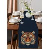 Table Runner, Cool Tiger Eyes and Ears Wild Life Cotton