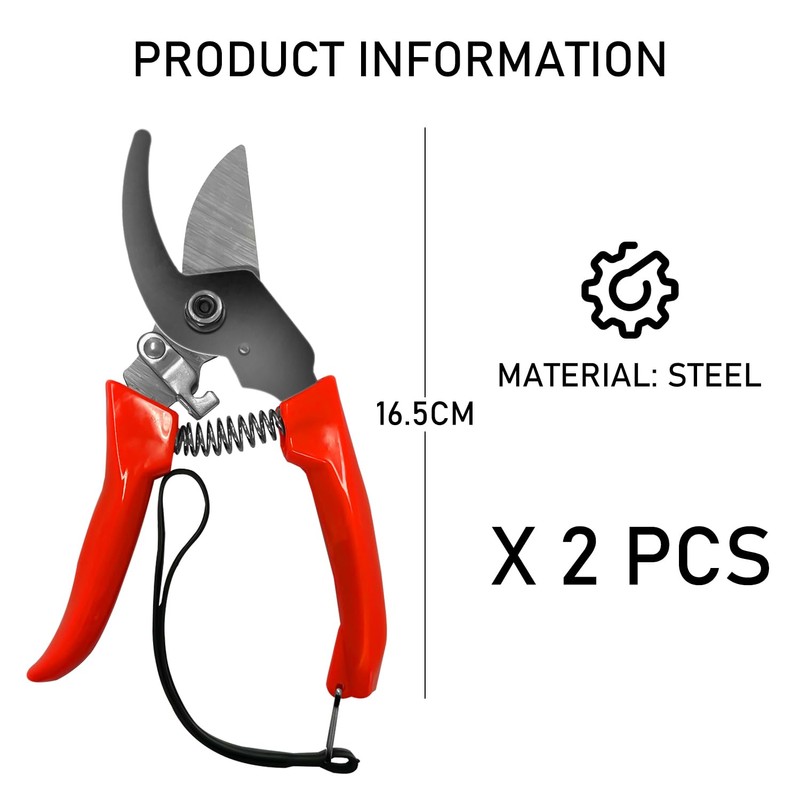 2Pcs Pruning Shears, Heavy Duty Pruning Shears, Garden Pruning Shears,