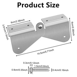 2 PCS Stainless Steel Gutter Extension Hinge, Downspout Extension Flip-Up Hinge with Screws, Easy Installation on Any Size Rectangle or Square Downspout