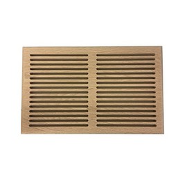 8 Inch x 14 Inch White Oak Hardwood Vent Floor Register Surface Mount, Slotted Style, Unfinished