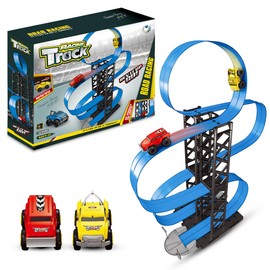 Magnetic Wall Climbing Toy Car with Track, Anti-Gravity Wall Climbing Car Toy, Inertial Magnetic Levitation,Decompression Toys (Red)