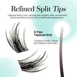 BEYELIAN Individual Eyelashes, Cluster Eyelashes, 72 Pieces, C Curl, DIY Eyelash Extensions, Super Soft, Individual Lashes at Home, Super Thin Band (Sparkling 10–16 mm Mix)