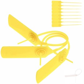 [SYZHXHKL] Anti-Swag Tag, Protection Tag, Security Seal, Tag, Tamper Proof Tag, Plastic Padlock, Sign Tie, Numbered 100pcs/bag (Yellow, Blank)