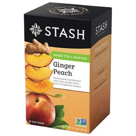 Stash Tea Company, Premium, Ginger Peach Green Tea with Matcha, 18 Tea Bags, 1.2 oz (36 g) - 2pcs