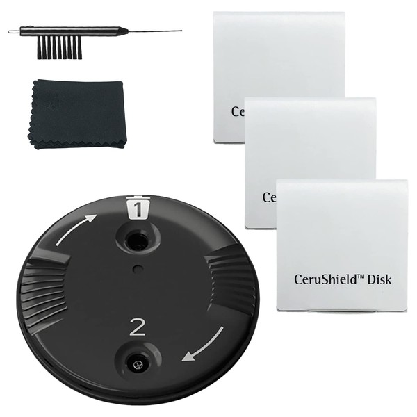 AIERTING-Protectores de cera de disco CeruShield para audífonos Phonak y Unitron RIC RITE y herramientas de cepillo de limpieza de audífonos con estuche de transporte, 3 paquetes