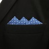 S&W SHLAX&WING Pocket Square for Men White Dots Blue for