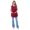 Ladies Plain With Matching Piping Tabard Apron Overalls Front Pocket