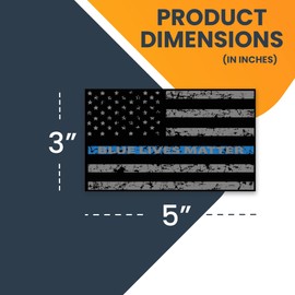 Magnet Me Up Thin Blue Line Distressed Blue Lives Matter American Flag Magnet Decal, 3x5 Inches, 2 Pack, Heavy Duty Automotive Magnet for Car Truck SUV