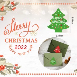 Christmas Elements Tree Seal Stickers 2.3 X 2.5 inch Merry Christmas Holiday Gift Tags Labels for Bags,Envelopes,Cards,Arts,Crafts Decorations 320 pcs