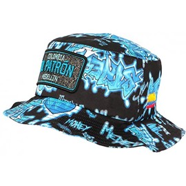 Bob El Patron Blue and Black Medellin Streetwear Fashion Colombia Hat - Size: One Size - Colour: Blue - Unisex, Blue, One Size, blue