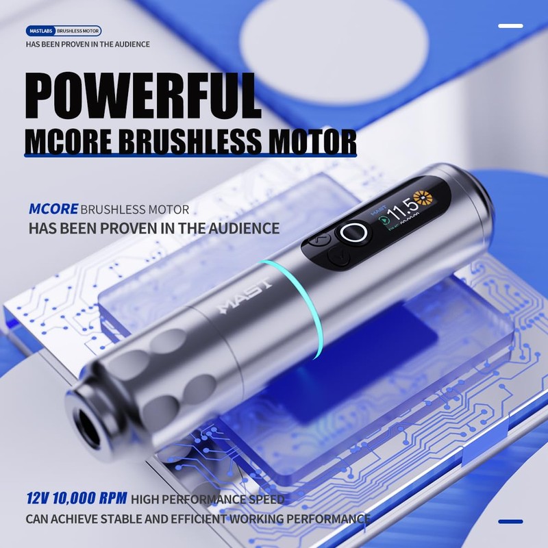 Mast Archer2 Wireless Tattoo Gun Rotary Pen Machine, Brushless Motor
