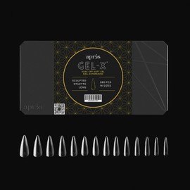 Apres Gel-X® Stiletto Box of Nail Tips | 280 Gel-X Tips, Soft Gel Tips, 14 Sizes 00-9 | Half-sizes Included (Sculpted Stiletto Long, 280 Count)