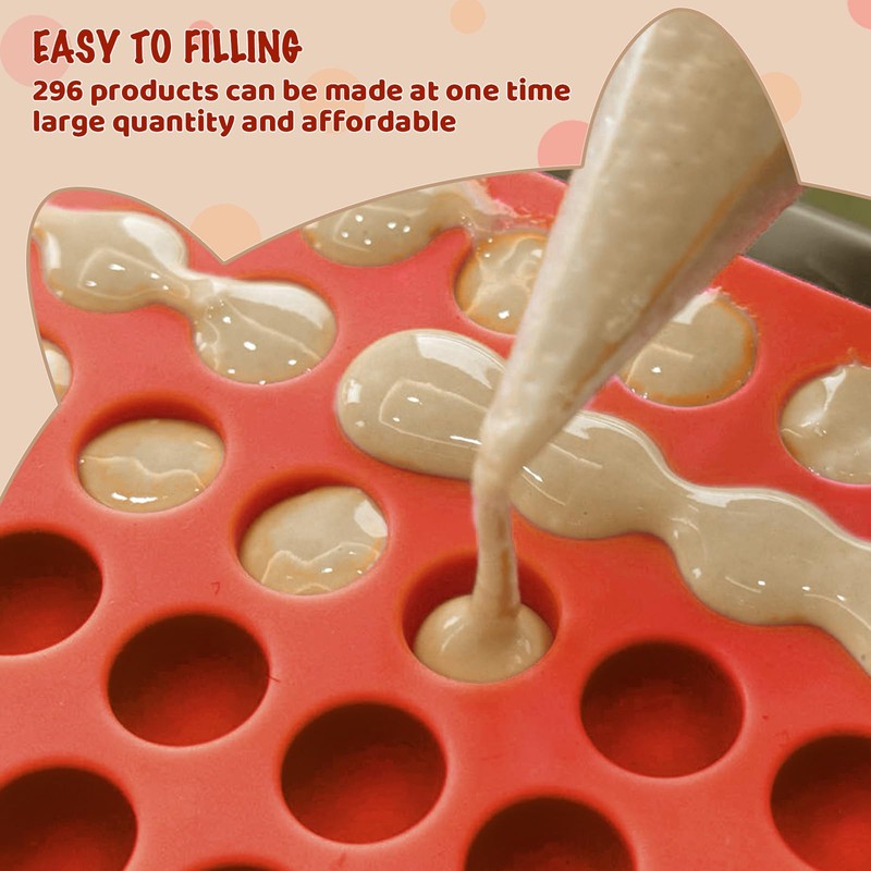 HKNMTT Mini Semi Sphere Shape Molds Silicone, 296 Cavities Round