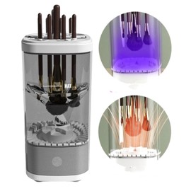 Electric Makeup Brush Cleaner and Dryer Machine, Automatic Spinning Brush Cleaning Device with UV Light, Professional Cosmetic Brush Washer